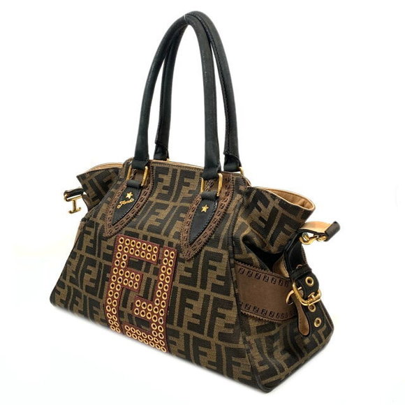 Fendi Tote Bag Handbag Canvas Brown - Picture 3 of 10